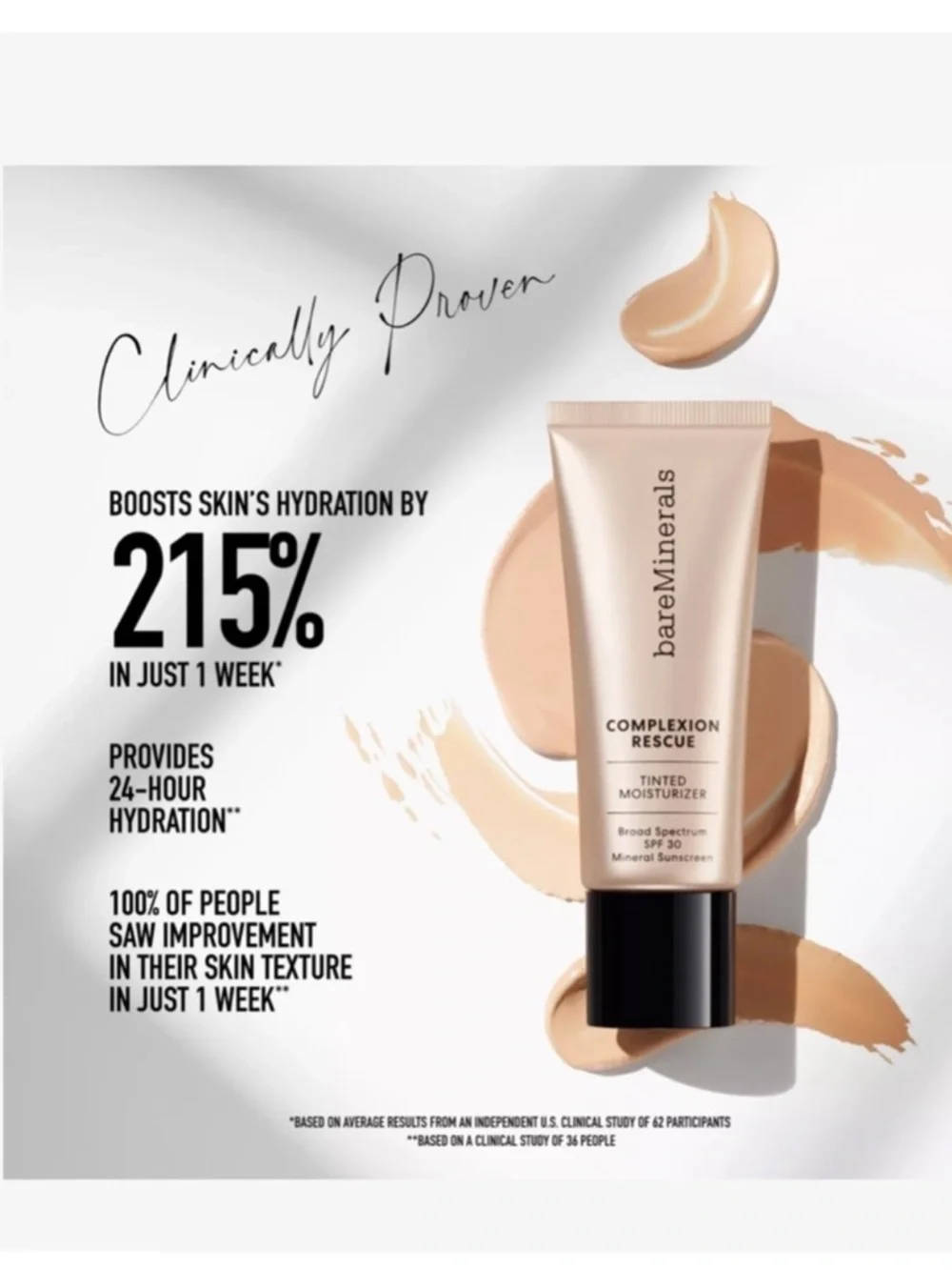 bareMinerals COMPLEXION RESCUE Tinted Moisturizer Mineral SPF30 1.18oz $39 NIB